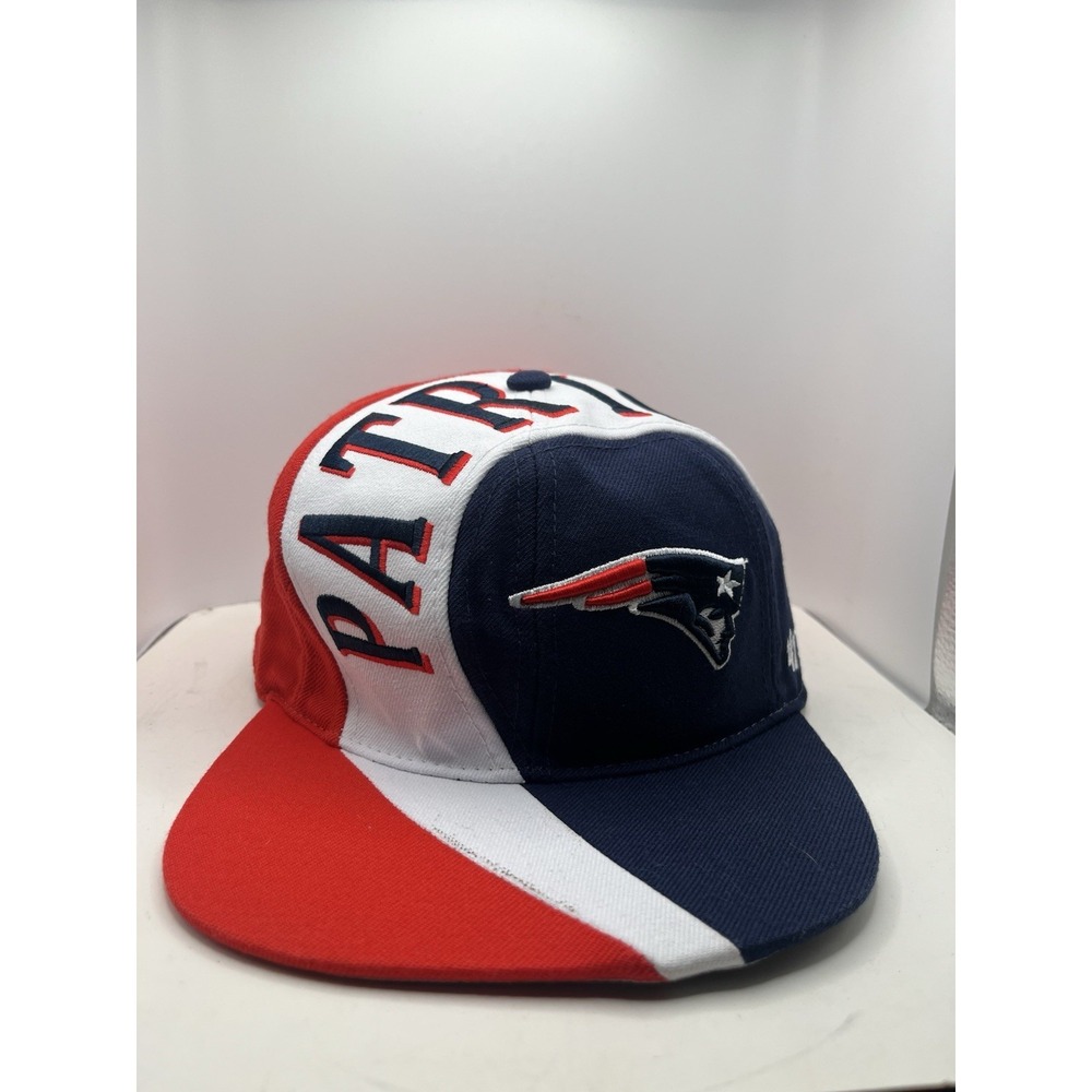 '47 Brand New England Patriots Sharktooth‎ Hat OSFA Strapback Cap NFL Navy Red